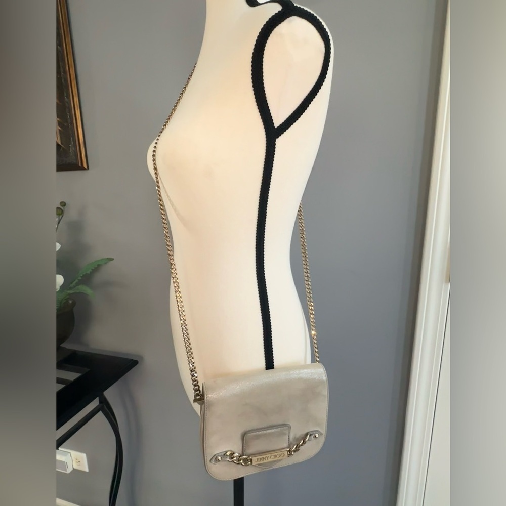 💙 Jimmy Choo Shadow Suede Crossbody Bag - Authentic - Picture 2 of 13